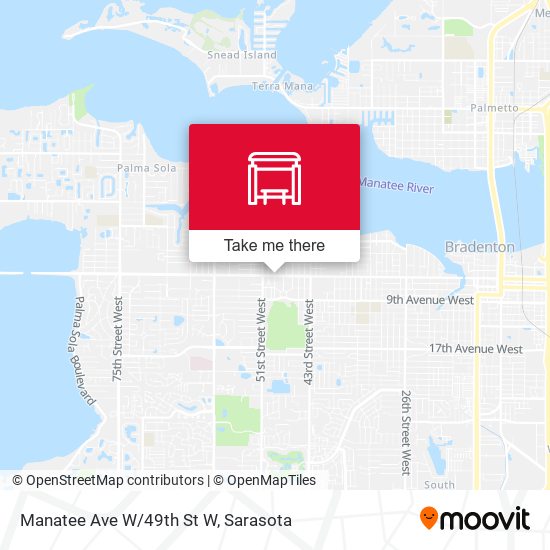 Manatee Ave W/49th St W map