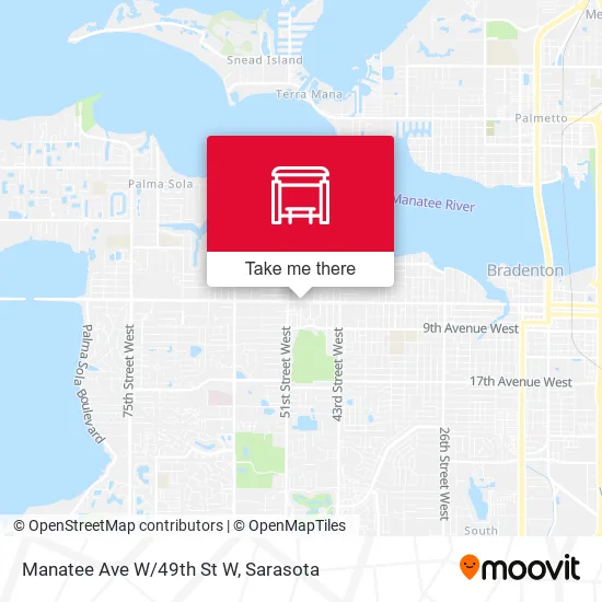 Manatee Ave W/49th St W map