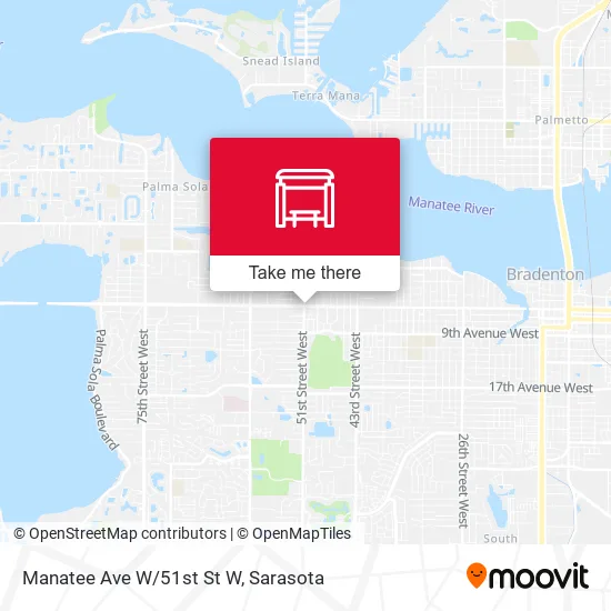 Manatee Ave W/51st St W map