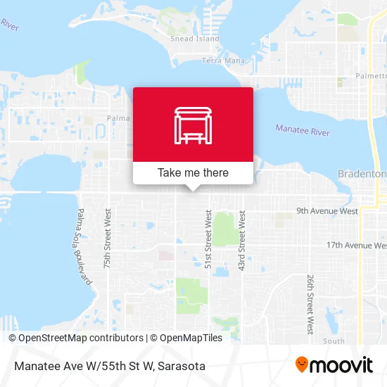 Manatee Ave W/55th St W map