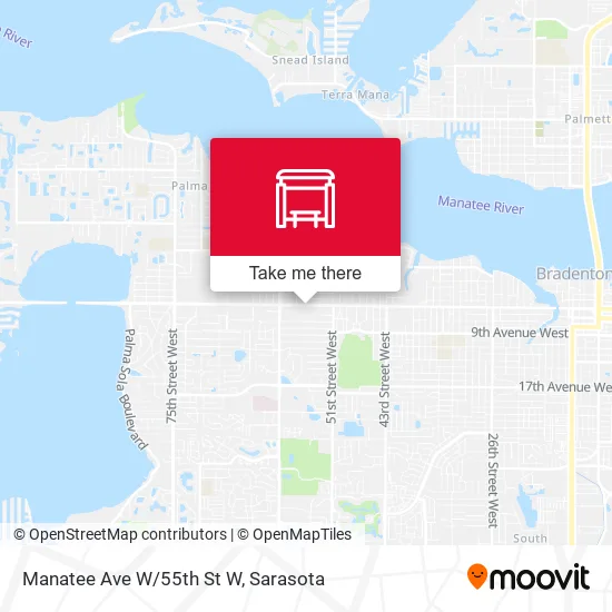Manatee Ave W/55th St W map