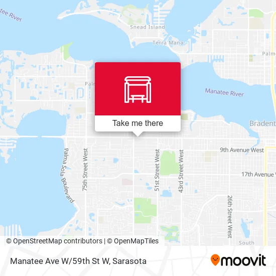 Manatee Ave W/59th St W map
