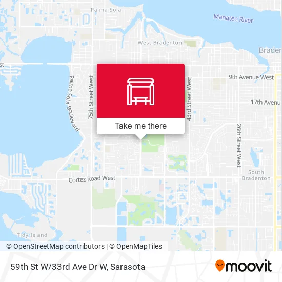 59th St W/33rd Ave Dr W map