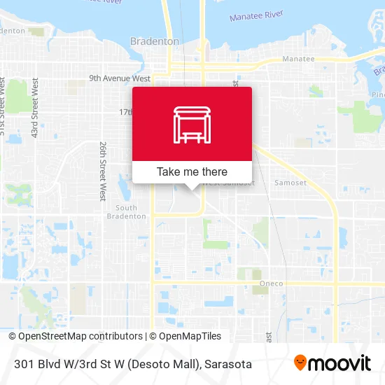 301 Blvd W / 3rd St W (Desoto Mall) map