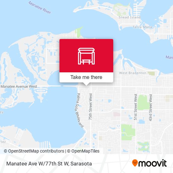 Manatee Ave W/77th St W map