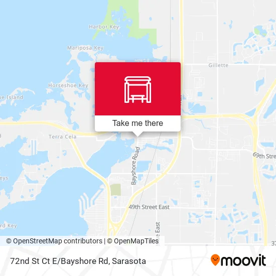 72nd St Ct E/Bayshore Rd map