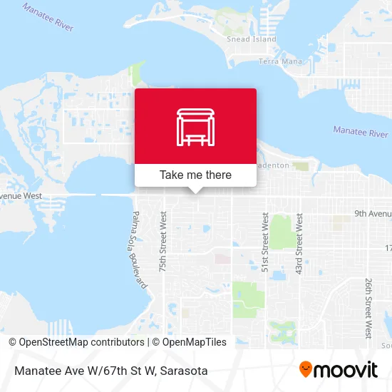 Manatee Ave W/67th St W map