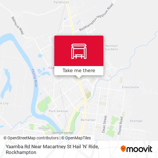Mapa Yaamba Rd Near Macartney St Hail 'N' Ride