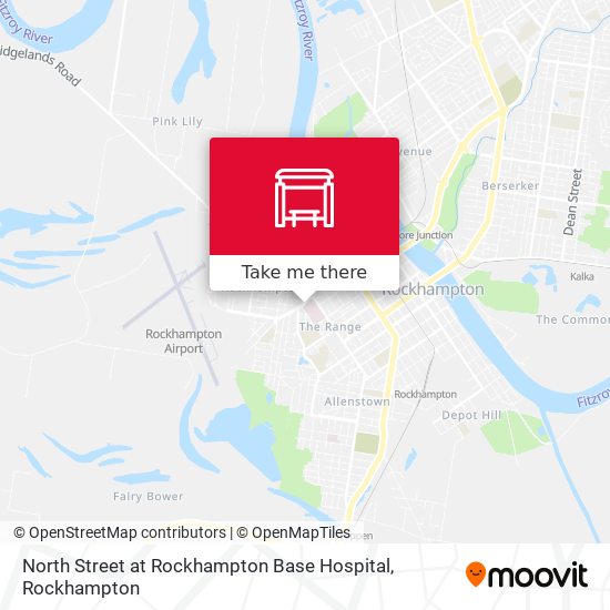Mapa North Street at Rockhampton Base Hospital