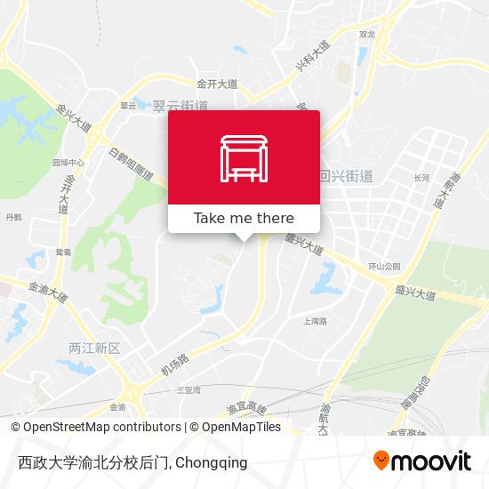西政大学渝北分校后门 map