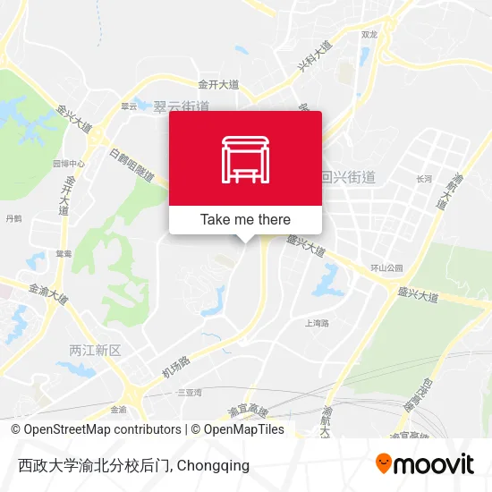 西政大学渝北分校后门 map