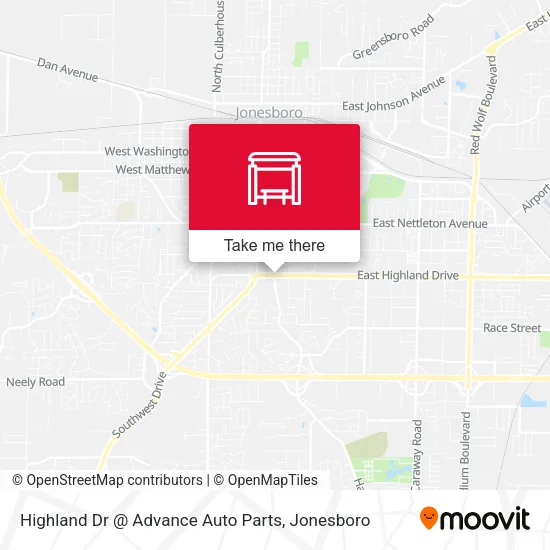 Highland Dr @ Advance Auto Parts map