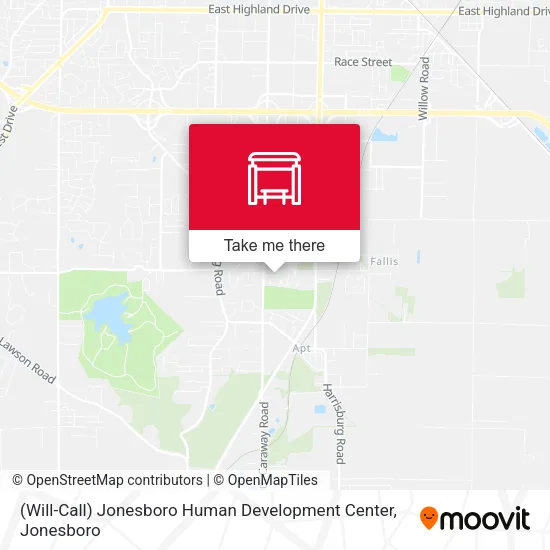 (Will-Call) Jonesboro Human Development Center map