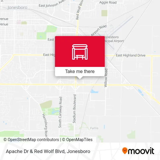 Apache Dr & Red Wolf Blvd map