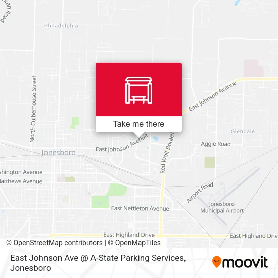 East Johnson Ave @ A-State Parking Services map