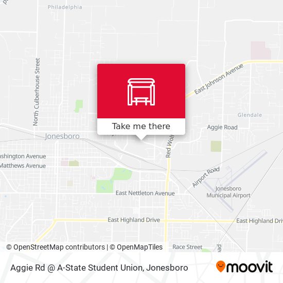 Aggie Rd @ A-State Student Union map