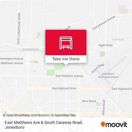 East Matthews Ave & South Caraway Road map