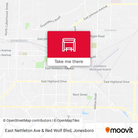 East Nettleton Ave & Red Wolf Blvd map