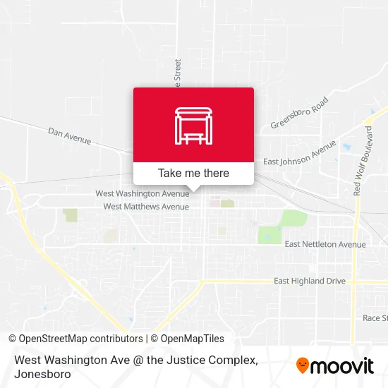 West Washington Ave @ the Justice Complex map