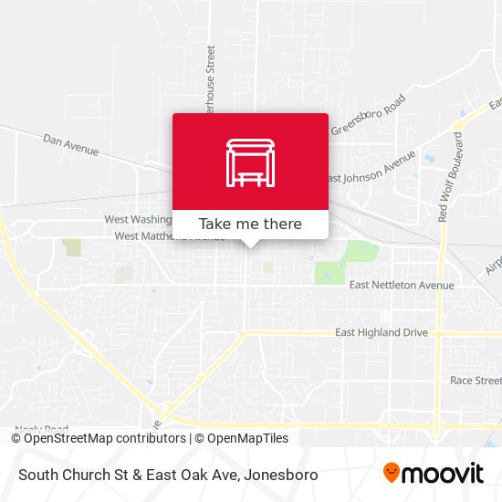 South Church St & East Oak Ave map