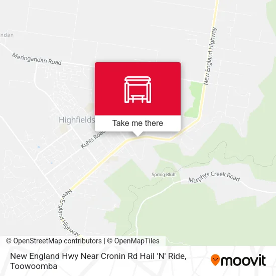 New England Hwy Near Cronin Rd Hail 'N' Ride map