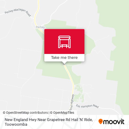 New England Hwy Near Grapetree Rd Hail 'N' Ride map