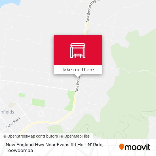 New England Hwy Near Evans Rd Hail 'N' Ride map