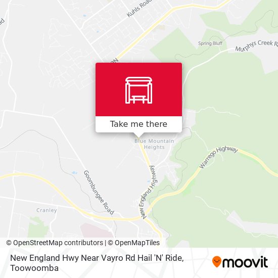 New England Hwy Near Vayro Rd Hail 'N' Ride map