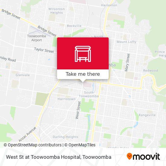 West St at Toowoomba Hospital map