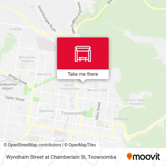 Mapa Wyndham Street at Chamberlain St