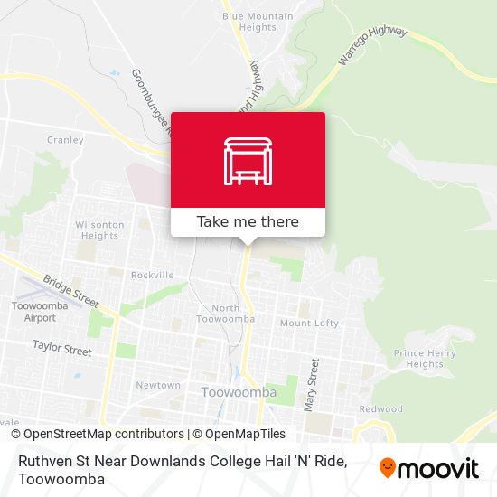 Ruthven St Near Downlands College Hail 'N' Ride map