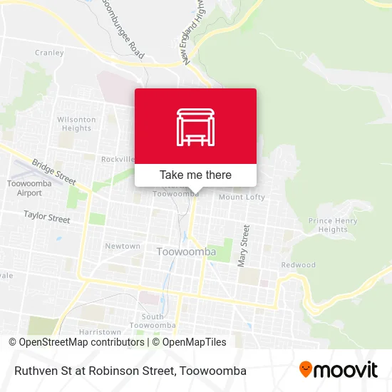 Mapa Ruthven St at Robinson Street