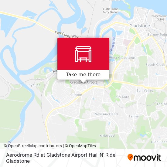 Aerodrome Rd at Gladstone Airport Hail 'N' Ride map
