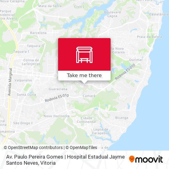 Mapa Av. Paulo Pereira Gomes | Hospital Estadual Jayme Santos Neves