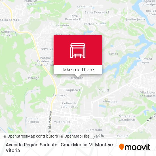 Avenida Região Sudeste | Cmei Marilia M. Monteiro map