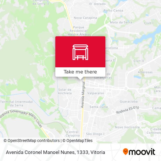Mapa Avenida Coronel Manoel Nunes, 1333