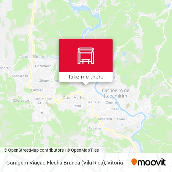 Mapa Garagem Viação Flecha Branca (Vila Rica)