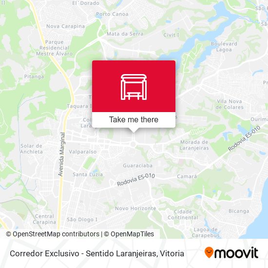 Corredor Exclusivo - Sentido Laranjeiras map