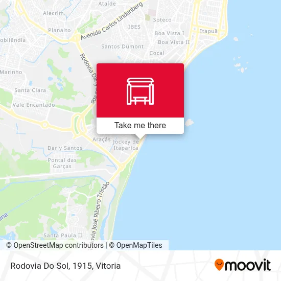 Rodovia Do Sol, 1915 map