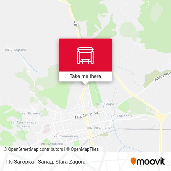 Карта Пз Загорка - Запад