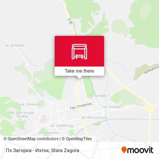 Карта Пз Загорка - Изток