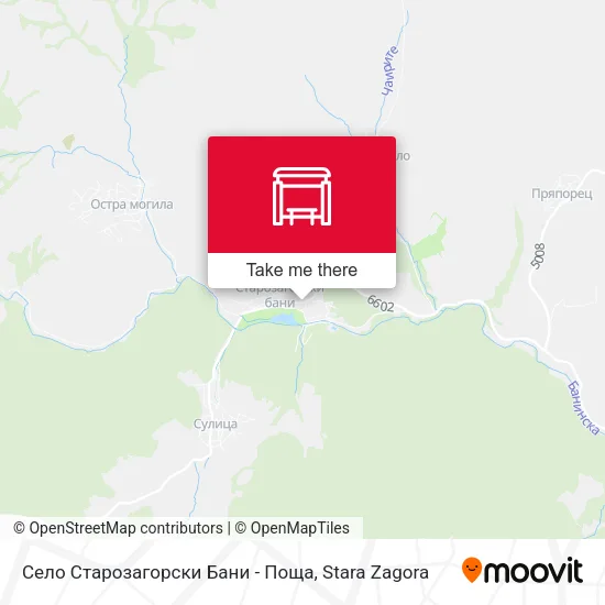 Карта Село Старозагорски Бани - Поща