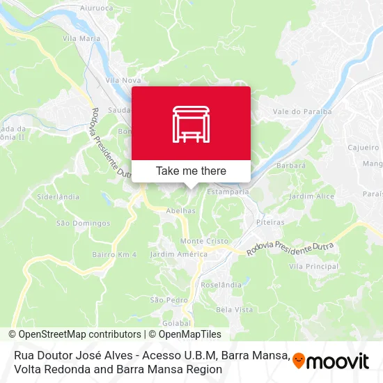 Rua Doutor José Alves - Acesso U.B.M, Barra Mansa map