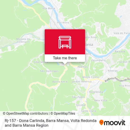 Rj-157 - Dona Carlinda, Barra Mansa map
