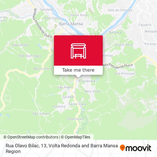 Mapa Rua Olavo Bilac, 13