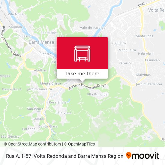 Mapa Rua A, 1-57