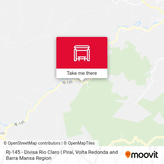Rj-145 - Divisa Rio Claro | Piraí map