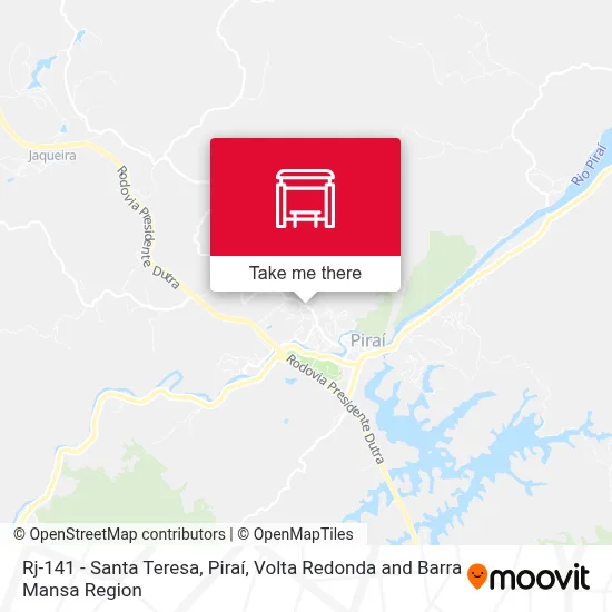 Rj-141 - Santa Teresa, Piraí map
