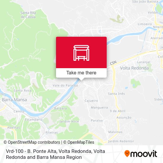 Vrd-100 - B. Ponte Alta, Volta Redonda map