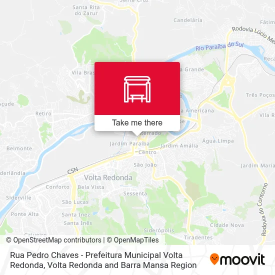 Rua Pedro Chaves - Prefeitura Municipal Volta Redonda map